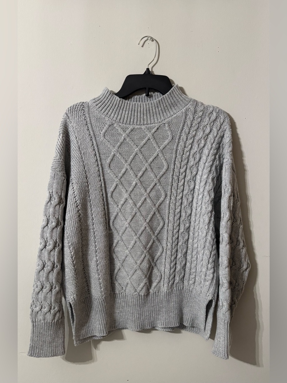 Medium Pink Lily Gray Knit Sweater - Picture 1 of 5